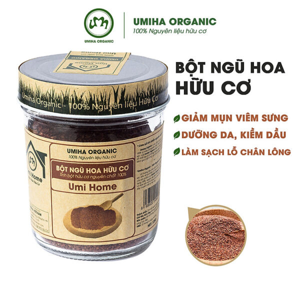 Mua Bột Hạt Ngũ Hoa Hữu Cơ UMIHOME (135g) - Bột đắp mặt dưỡng trắng da hỗ trợ trị mụn thâm nám hiệu quả tại nhà tại Umiha Organic