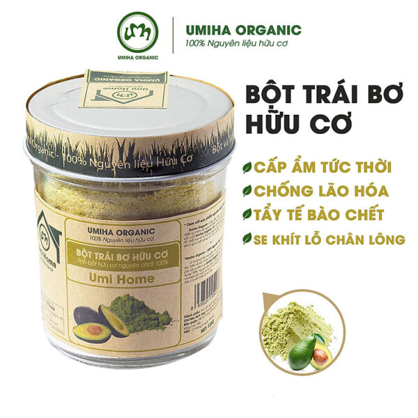 Mua Bột Trái Bơ Nguyên Chất UMIHOME (135g) - Dùng cho đắp mặt, dưỡng trắng da, loại bỏ mụn hiệu quả tại Umiha Organic