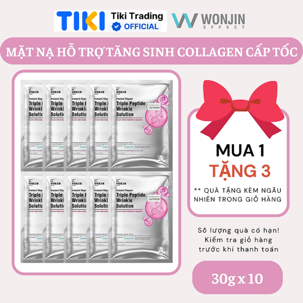 Mua Combo 10 Mặt Nạ Tăng Sinh Collagen Cấp Tốc Dr.WonJin Instant Repair Triple Peptide Wrinkle Solution Mask 30g x10 tại Tiki Trading