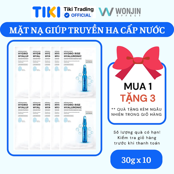 Mua Combo 10 Mặt Nạ Truyền HA Cấp Ẩm Chuyên Sâu WonJin Effect Hydro Rise Hyaluronic Mask tại Tiki Trading