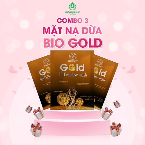 Mua COMBO 3 MẶT NẠ GOLD BIO MASK BESKINATY TRẺ HÓA LÀN DA tại LA Green Technology