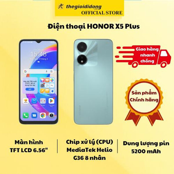 Mua Điện thoại HONOR X5 Plus - Hàng Chính Hãng - Xanh tại Thế Giới Di Động Official