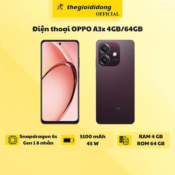 Mua Điện thoại OPPO A3x 4GB/64GB - Hàng Chính Hãng - Xanh nước biển tại Thế Giới Di Động Official