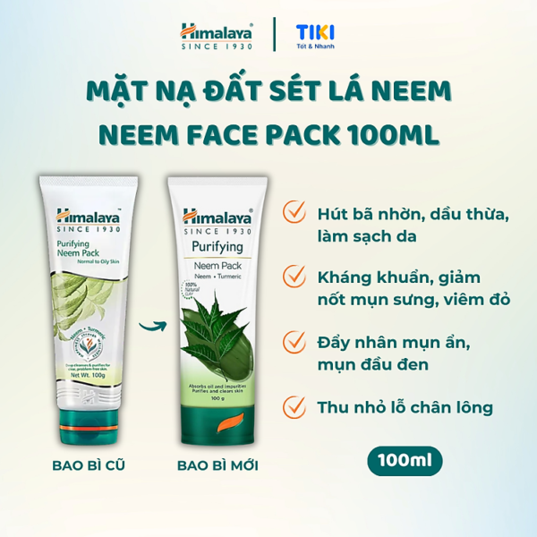 Mua Mặt Nạ Đất Sét Lá Neem Đẩy Mụn Ẩn Hút Dầu Thừa Himalaya Neem Face Pack 100ml tại Himalaya Herbals Vietnam