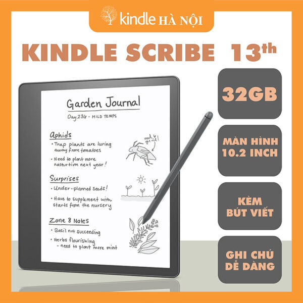 Mua Máy đọc sách Kindle Scribe – thế hệ đầu tiên có thể đọc và viết, màn hình 10,2” 300PPI, đèn vàng warmlight, bộ nhớ 16-64GB, đồng bộ dữ liệu qua Microsoft Word - hàng nhập...