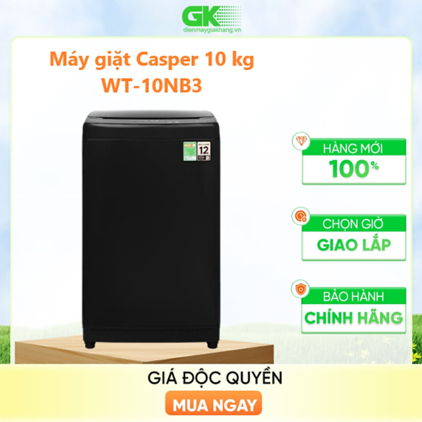 Mua Máy giặt Casper (không inverter) 10 kg WT-10NB3 - HÀNG CHÍNH HÃNG - CHỈ GIAO HCM tại Gia Khang