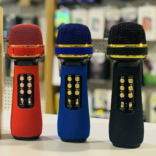 Mua Micro karaoke kèm loa bluetooth Mini, AUX, USB, microSD, FM, TWS - Hàng Chính Hãng - Đen tại PKCB