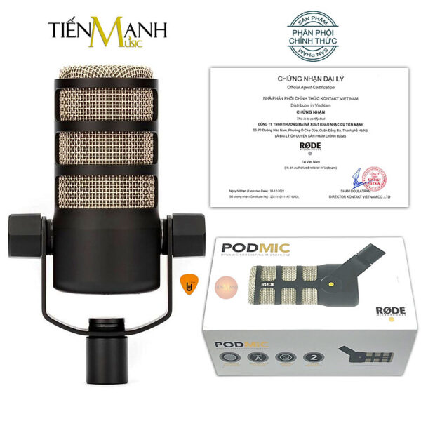 Mua Micro Rode Podmic - Mic Thu Âm Dynamic Podcast Livestream Phòng Thu Studio Microphone Pod mic Hàng Chính Hãng - Kèm Móng Gẩy DreamMaker tại Tiến Mạnh Music