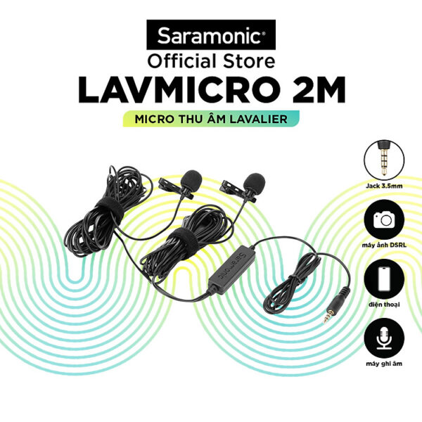 Mua Micro Thu Âm Cài Áo Saramonic Lavalier 2M - Để Phỏng Vấn/ Livestream/ Podcast Jack Cắm 3,5mm Cho Điện Thoại/ Máy Quay - Hàng chính hãng tại Saramonic Official Store