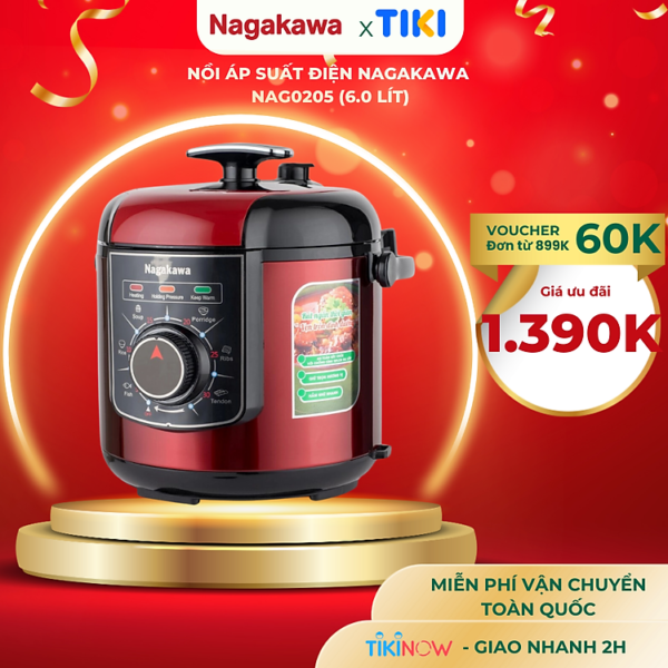 Mua Nồi Áp Suất Điện Nagakawa NAG0205 (6.0 Lít) - Hàng Chính Hãng tại NagakawaGroup