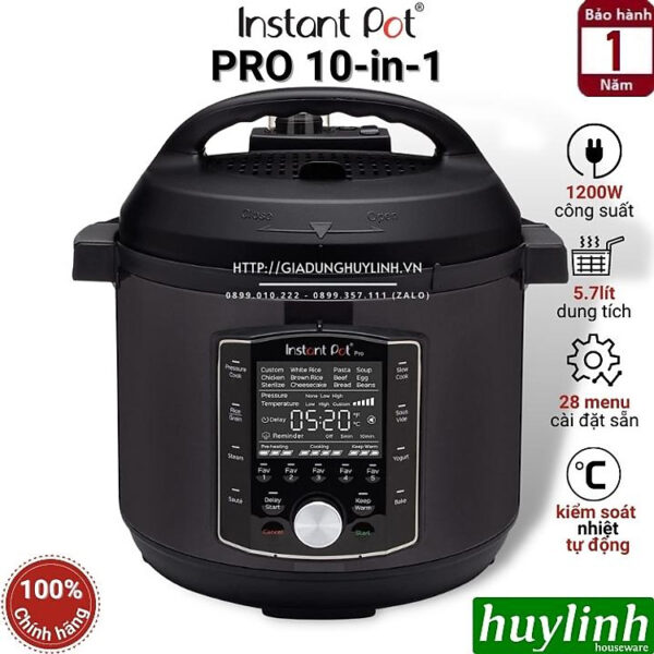 Mua Nồi áp suất điện tử 10 trong 1 Instant POT PRO - 10-in-1 - 5.7 lít - 28 chức năng - Hàng chính hãng tại Telovietnam