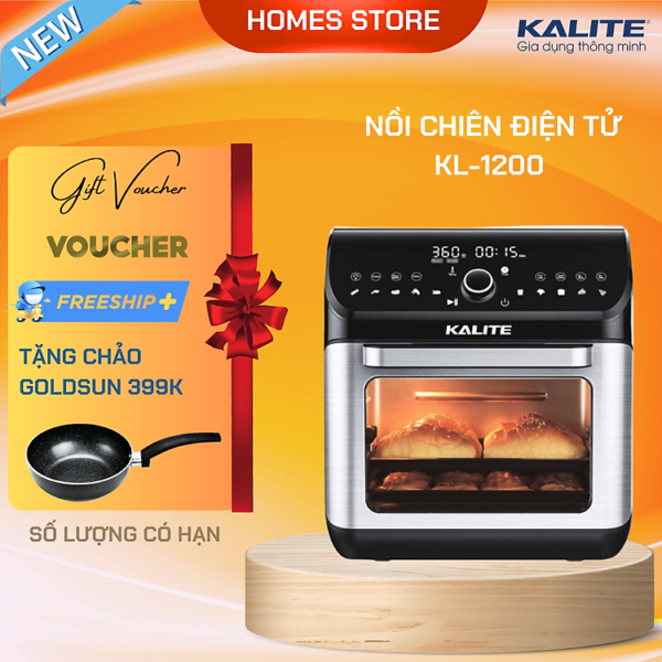 Mua Nồi Chiên Không Dầu KALITE KL-1200 Dung Tích 12 Lít Công Suất 1800 W - Hàng Chính Hãng - Cảm Ứng tại HOMES STORE