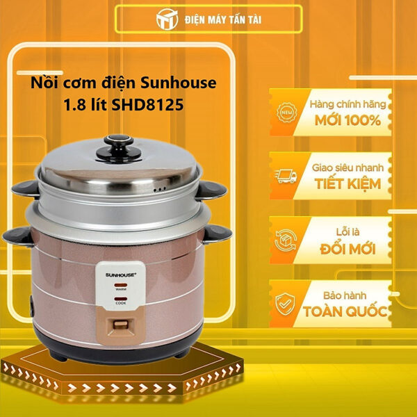 Mua Nồi Cơm Điện Nắp Rời Sunhouse SHD8125 (1.8L) - Hàng chính hãng tại ĐIỆN MÁY TẤN TÀI