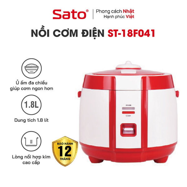 Mua Nồi Cơm Điện SATO 18F041 1.8L - Thiết kế sang trọng hiện đại, màu sắc tinh tế - Miễn phí vận chuyển toàn quốc - Hàng chính hãng tại SATO OFFICIAL STORE