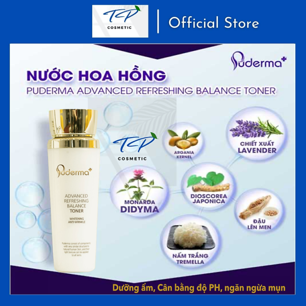 Mua Nước Hoa Hồng PUDERMA ADVANCED REFRESHING BALANCE TONER: làm sạch lớp trang điểm, bụi bẩn, dầu thừa trên da, giúp làm se khít lỗ chân lông, đồng thời cung cấp độ ẩm và dưỡng...