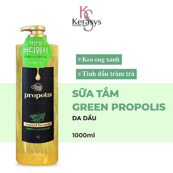 Mua Sữa tắm keo ong sạch sâu, cân bằng độ ẩm, dưỡng da mềm mịn AEkyung showermate Honeyrop Propolis 1000ml - Dành cho da dầu tại Thebeauty