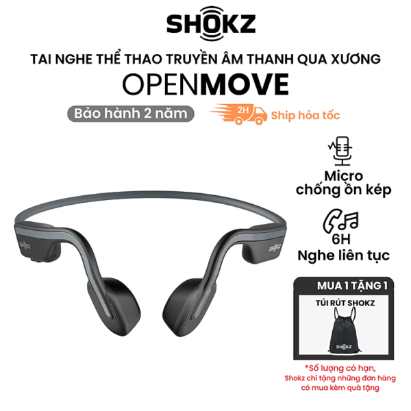 Mua Tai Nghe Bluetooth Thể Thao Truyền Âm Thanh Qua Xương SHOKZ OPEN MOVE S661 - Hàng chính hãng - Pin sử dụng trong 6 tiếng - Kháng nước IP55 - Màu Xám tại SHOKZ Official Store