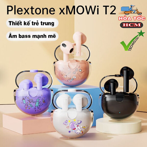 Mua Tai nghe true wireless earbuds Plextone xMowi T2 - Điều khiển cảm ứng - Sạc Type C - Âm bass mạnh mẽ - Pin trâu - Mic khử ồn - Độ trễ thấp - Thiết kế đẹp - Hàng Chính Hãng -...