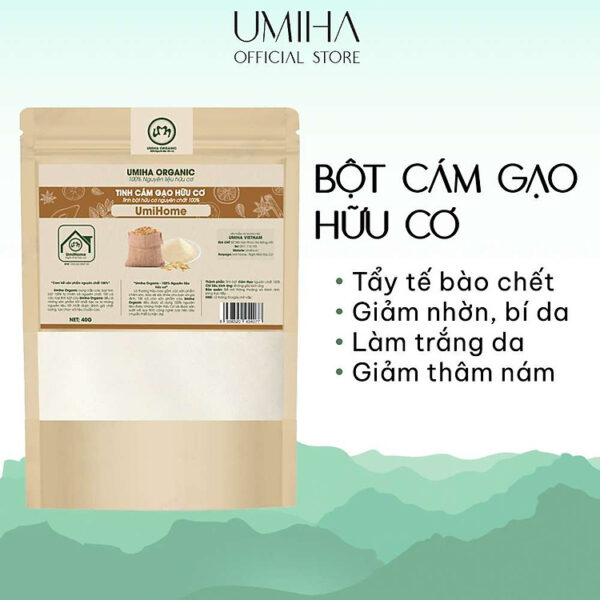 Mua Tinh Bột Cám Gạo Nguyên Chất UMIHOME 40G Tẩy da chết, dưỡng trắng hồng da hiệu quả - Túi 40G tại Umiha Organic