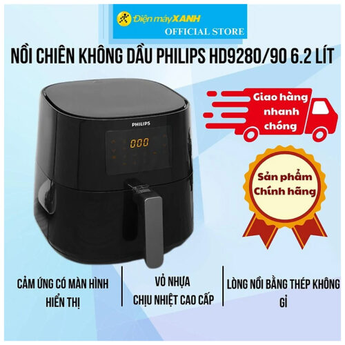 Nồi chiên không dầu Philips HD9280/90 6.2 lít – Hàng Chính Hãng